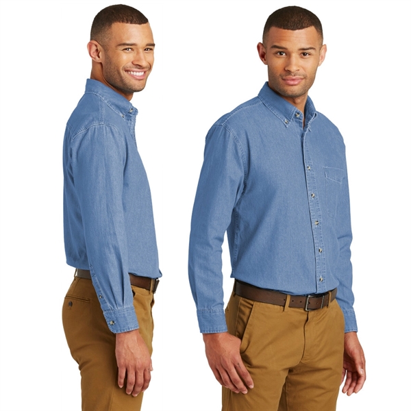 Port & Company® - Long Sleeve Value Denim Shirt - Image 3