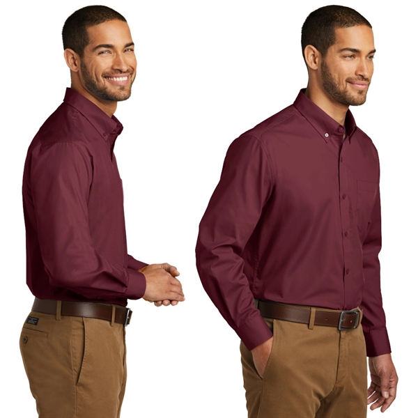 Port Authority® Long Sleeve Carefree Poplin Shirt - Image 2