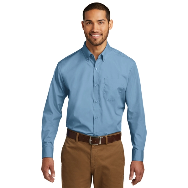 Port Authority® Long Sleeve Carefree Poplin Shirt - Image 3