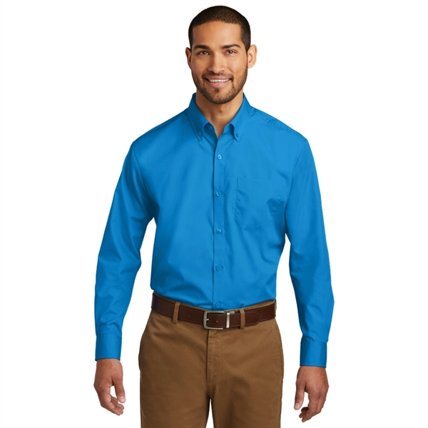 Port Authority® Long Sleeve Carefree Poplin Shirt - Image 4