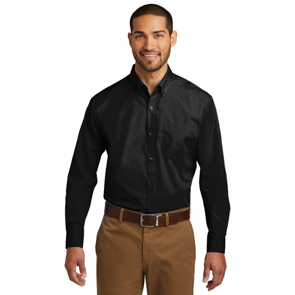 Port Authority® Long Sleeve Carefree Poplin Shirt - Image 5