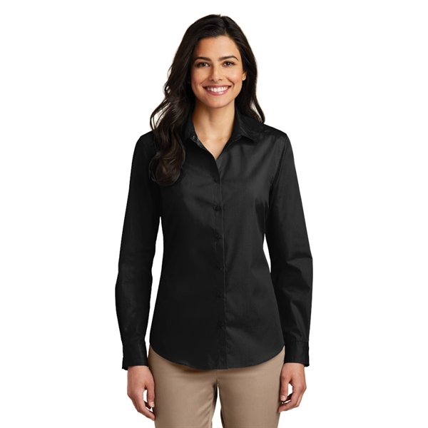 Port Authority® Ladies Long Sleeve Carefree Poplin Shirt - Image 5