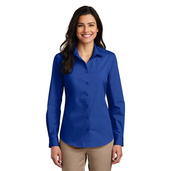 Port Authority® Ladies Long Sleeve Carefree Poplin Shirt - Image 11