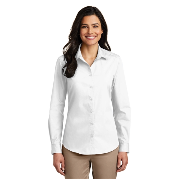 Port Authority® Ladies Long Sleeve Carefree Poplin Shirt - Image 13