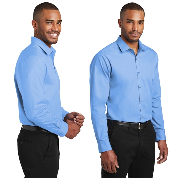 Port Authority® Slim Fit Long Sleeve Carefree Poplin Shirt - Image 3