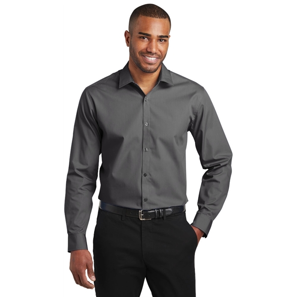 Port Authority® Slim Fit Long Sleeve Carefree Poplin Shirt - Image 4