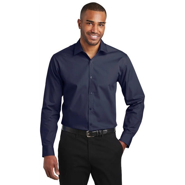 Port Authority® Slim Fit Long Sleeve Carefree Poplin Shirt - Image 5