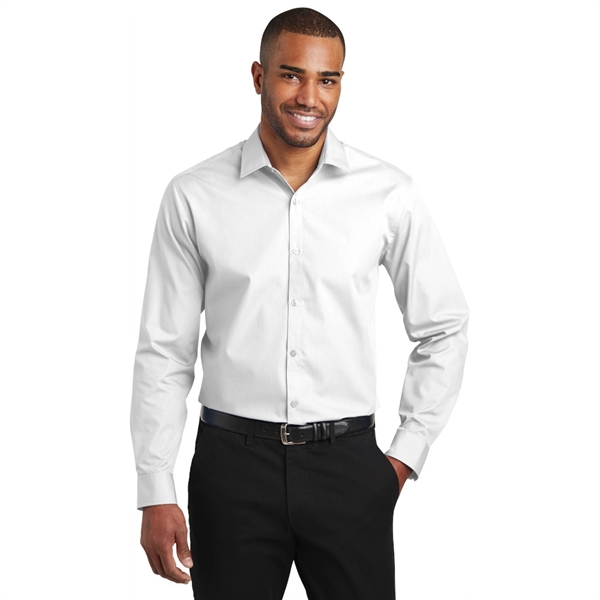 Port Authority® Slim Fit Long Sleeve Carefree Poplin Shirt - Image 6