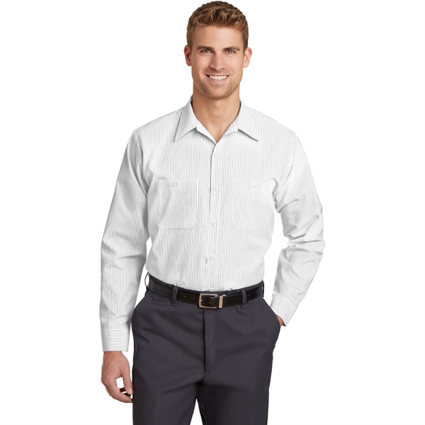 Red Kap® Long Sleeve Striped Industrial Work Shirt - Image 4