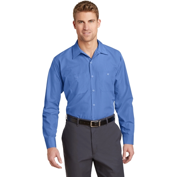 Red Kap® Long Sleeve Striped Industrial Work Shirt - Image 5