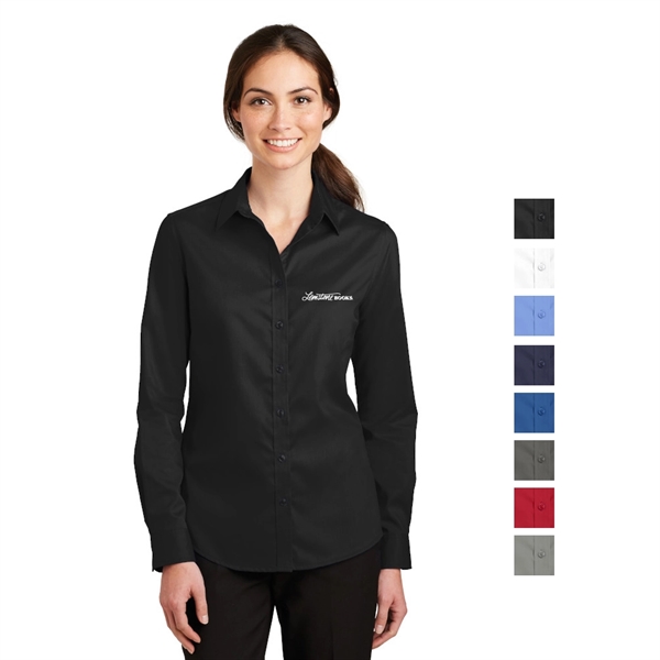 Port Authority® Ladies SuperPro™ Twill Shirt - Image 1