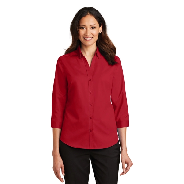Port Authority® Ladies 3/4-Sleeve SuperPro™ Twill Shirt - Image 5