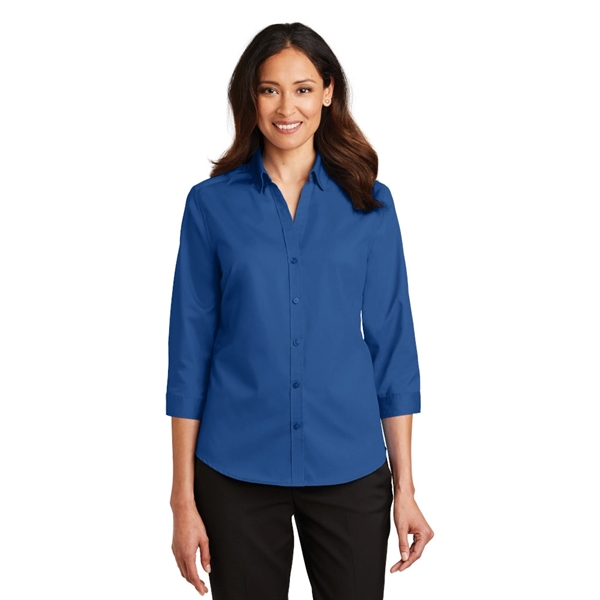 Port Authority® Ladies 3/4-Sleeve SuperPro™ Twill Shirt - Image 7