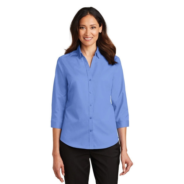 Port Authority® Ladies 3/4-Sleeve SuperPro™ Twill Shirt - Image 9