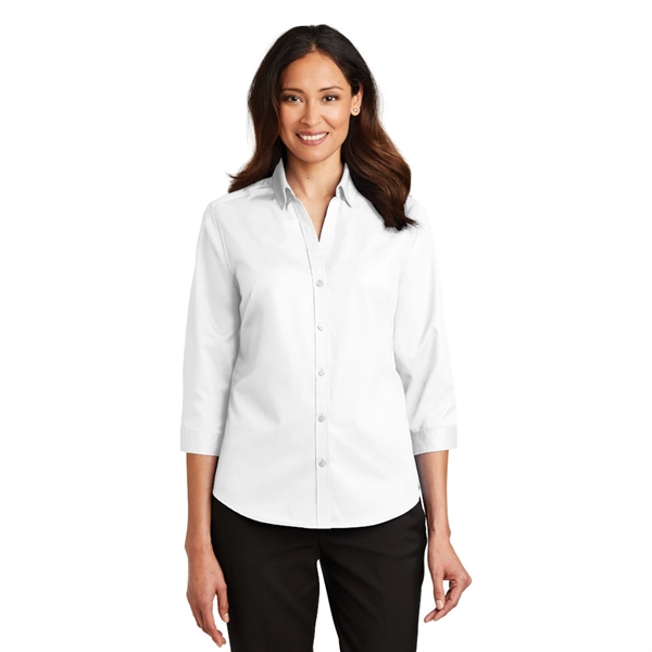 Port Authority® Ladies 3/4-Sleeve SuperPro™ Twill Shirt - Image 10
