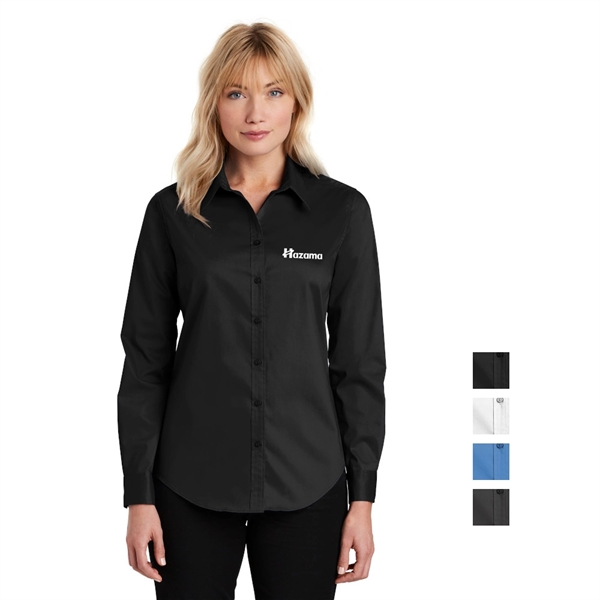 Port Authority® Ladies Stretch Poplin Shirt - Image 1