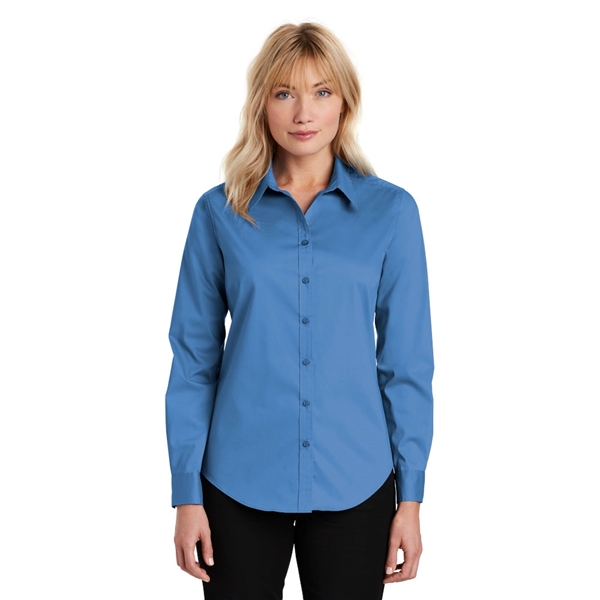 Port Authority® Ladies Stretch Poplin Shirt - Image 4