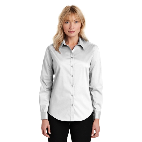Port Authority® Ladies Stretch Poplin Shirt - Image 5