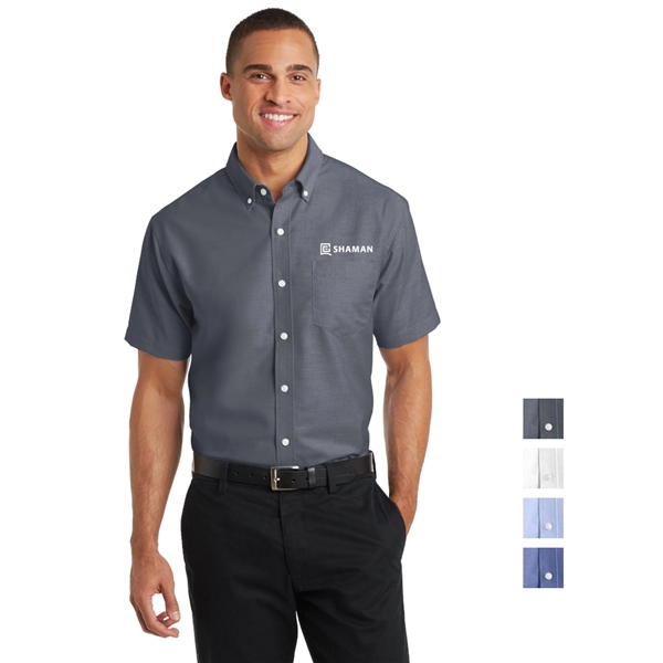 Port Authority® Short Sleeve SuperPro™ Oxford Shirt - Image 1