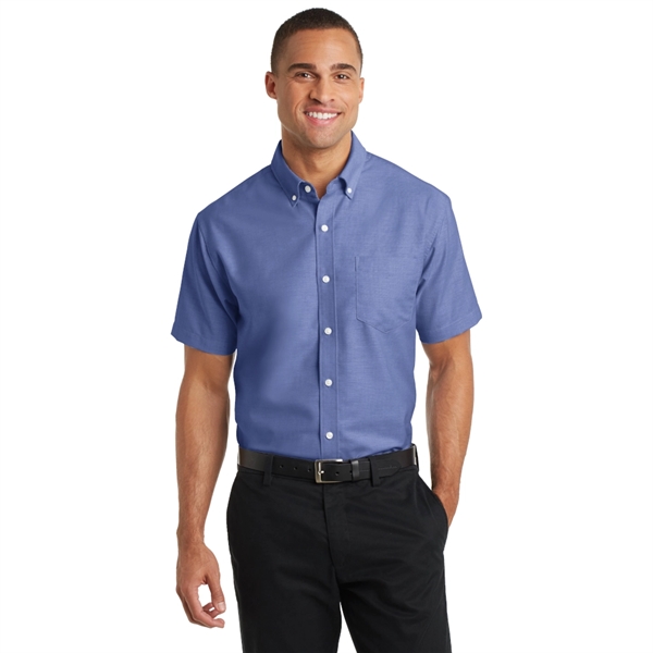 Port Authority® Short Sleeve SuperPro™ Oxford Shirt - Image 3