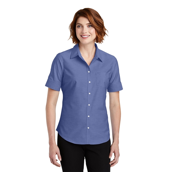Port Authority® Ladies Short Sleeve SuperPro™ Shirt - Image 3