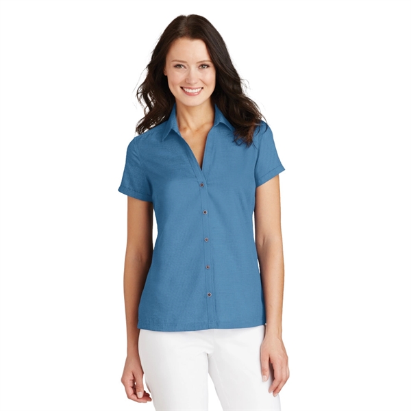 Port Authority® Ladies Textured Camp Shirt - Image 2