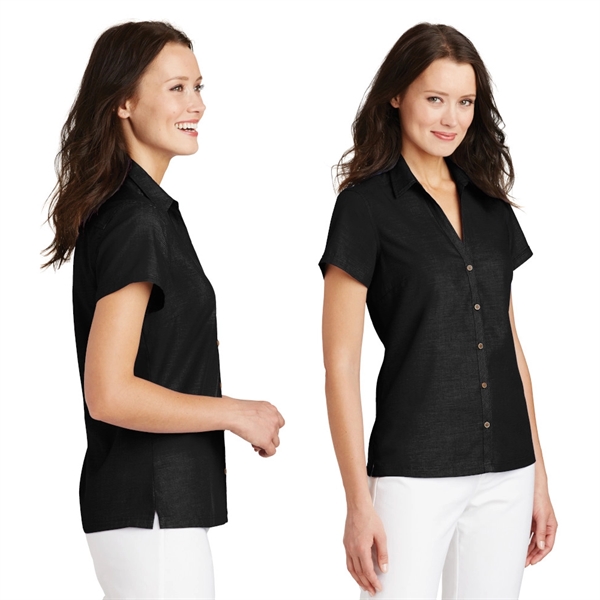 Port Authority® Ladies Textured Camp Shirt - Image 3