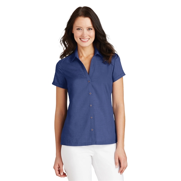 Port Authority® Ladies Textured Camp Shirt - Image 4