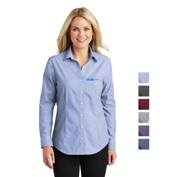 Port Authority® Ladies Crosshatch Easy Care Shirt - Image 1