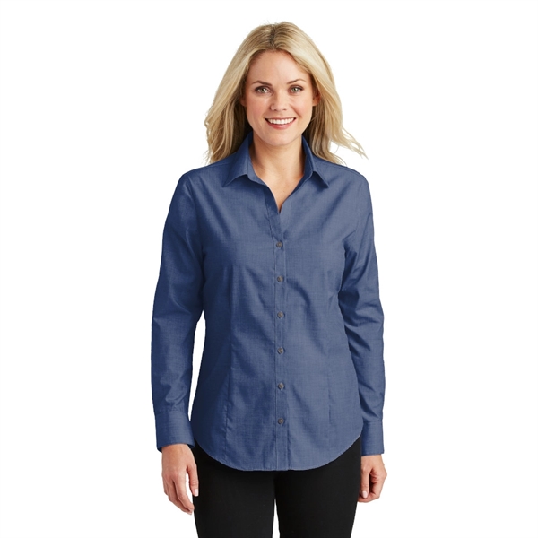 Port Authority® Ladies Crosshatch Easy Care Shirt - Image 3