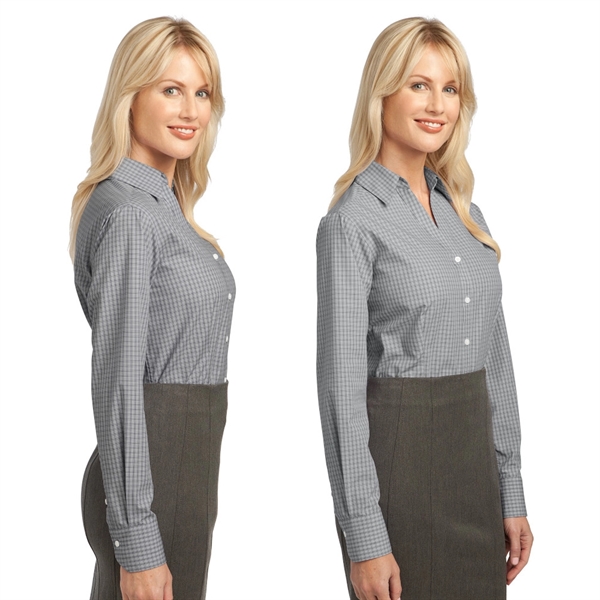Port Authority® Ladies Plaid Pattern Easy Care Shirt - Image 3