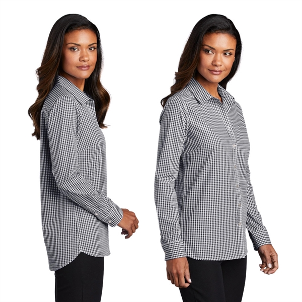 Port Authority® Ladies Broadcloth Gingham Easy Care Shirt - Image 3