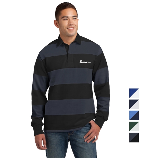 Sport-Tek® Classic Long Sleeve Rugby Polo - Image 1