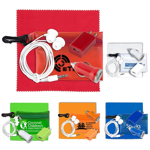 Mobile Tech Auto and Home Accessory Kit in Carabiner Pouch - Image 1
