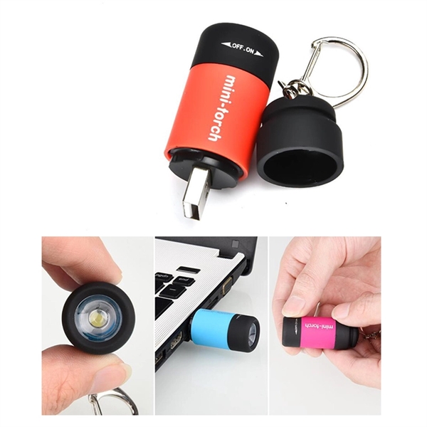 Mini USB Rechargeable LED Torch With Key Chain - Image 3
