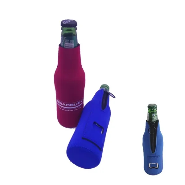 Neoprene Bottle Holder with Bottle Opener