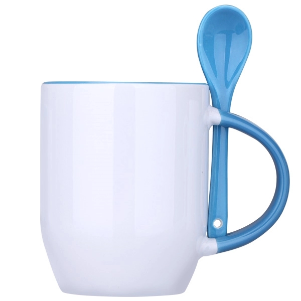 12 Oz. Ceramic Coffee Mug w/ Matching Spoon - Image 2