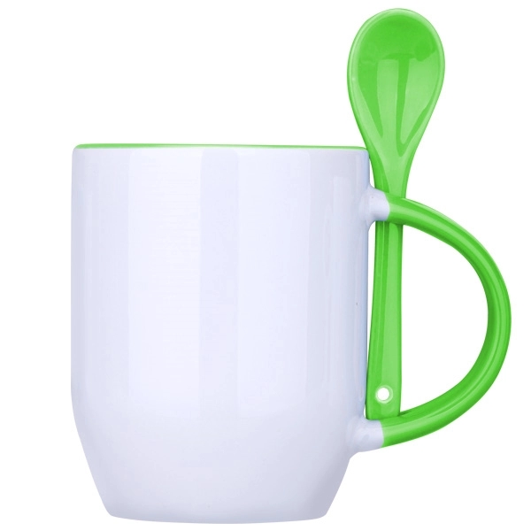 12 Oz. Ceramic Coffee Mug w/ Matching Spoon - Image 3