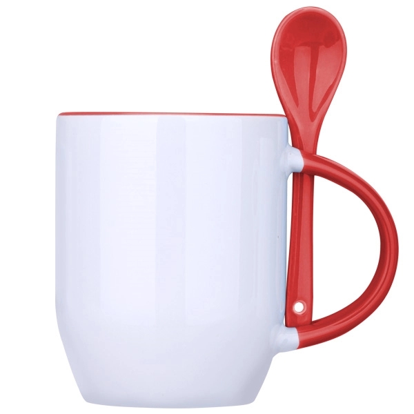 12 Oz. Ceramic Coffee Mug w/ Matching Spoon - Image 6