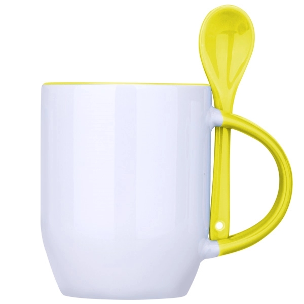 12 Oz. Ceramic Coffee Mug w/ Matching Spoon - Image 7
