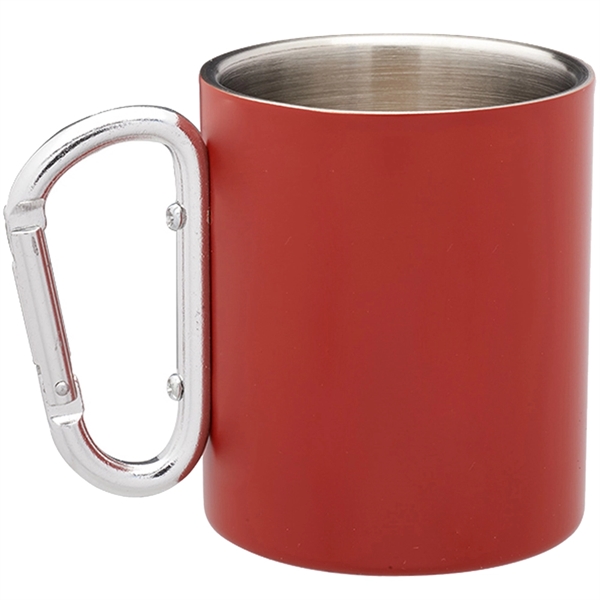 10 oz Stainless Steel Coffee Mugs w/ Custom Logo & Carabiner - Image 4