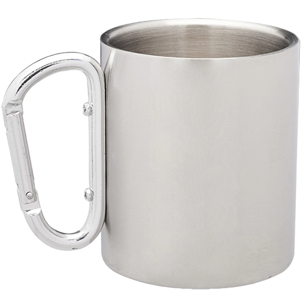 10 oz Stainless Steel Coffee Mugs w/ Custom Logo & Carabiner - Image 5