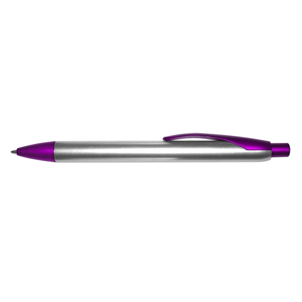 LUX RETRACTABLE BALL POINT PEN WITH SILVER BARREL - Image 7