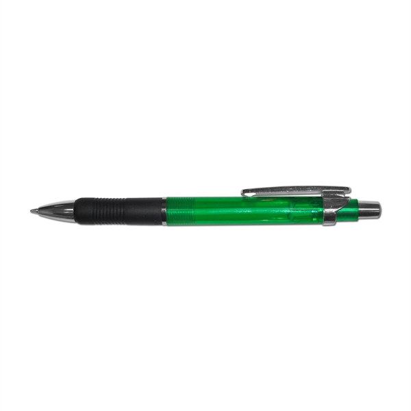 Retractable Gel Pen Black Rubber Grip & Silver Clip - Image 4