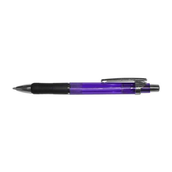Retractable Gel Pen Black Rubber Grip & Silver Clip - Image 6
