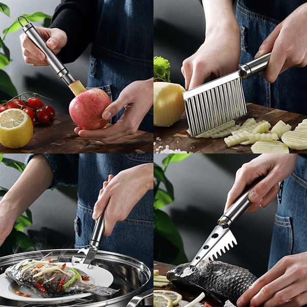 304Stainless Steel Potato Cut Fish Scale Planer Core Remover - Image 2