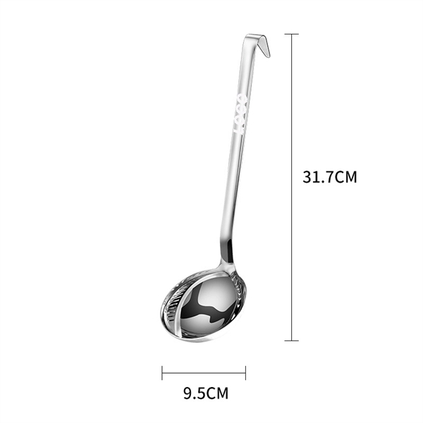 2-in-1 Stainless Steel Long Handle Soup Spoon Colander     - Image 3