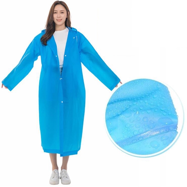 Reusable Translucent EVA Rain Ponchos with Hoods     - Image 2