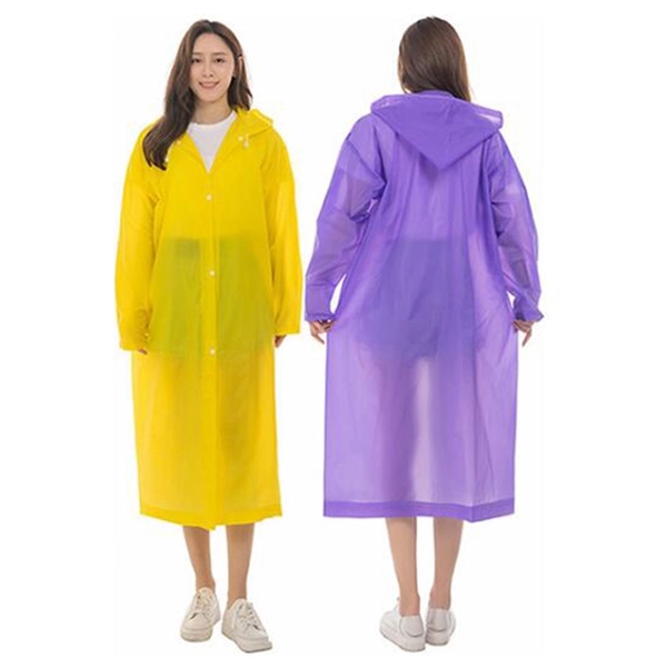 Reusable Translucent EVA Rain Ponchos with Hoods     - Image 3