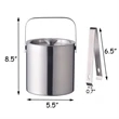 Double Wall Ice Bucket with Lid and Tongs - Image 3